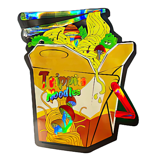 50 Pack - 3.5G Shaped Mylar Bags - Tripping Noodles