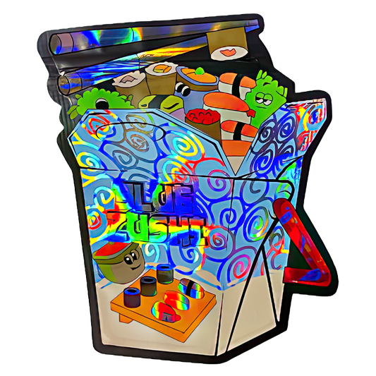 50 Pack - 3.5G Shaped Mylar Bags - Blue Slushie