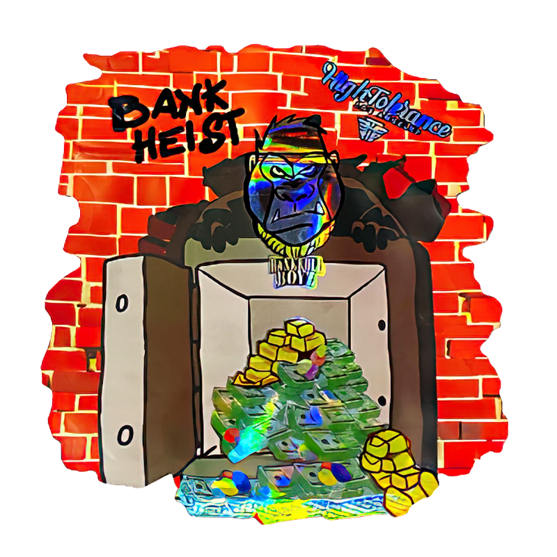 50 Pack - 3.5G Shaped Mylar Bags - High Tolerance Bank Heist