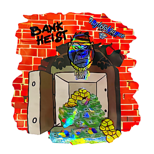 50 Pack - 3.5G Shaped Mylar Bags - High Tolerance Bank Heist