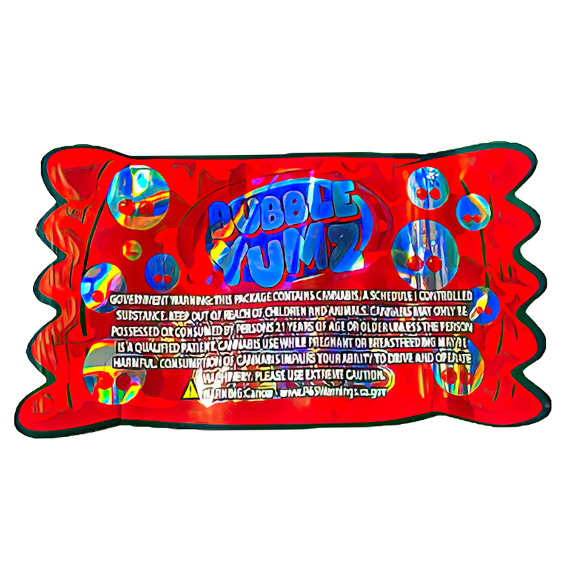 50 Pack - 3.5G Shaped Mylar Bags - Bubble Yumz Outrageous Cherries
