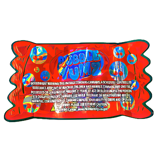50 Pack - 3.5G Shaped Mylar Bags - Bubble Yumz Outrageous Cherries