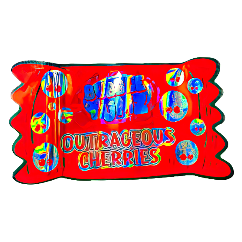50 Pack - 3.5G Shaped Mylar Bags - Bubble Yumz Outrageous Cherries