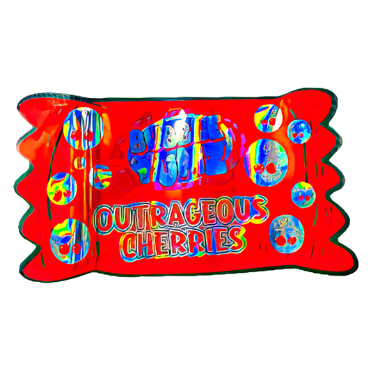 50 Pack - 3.5G Shaped Mylar Bags - Bubble Yumz Outrageous Cherries