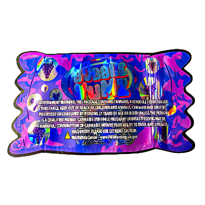 50 Pack - 3.5G Shaped Mylar Bags - Bubble Yumz Chill Grapes