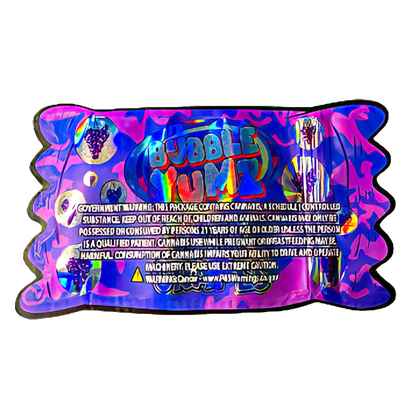 50 Pack - 3.5G Shaped Mylar Bags - Bubble Yumz Chill Grapes