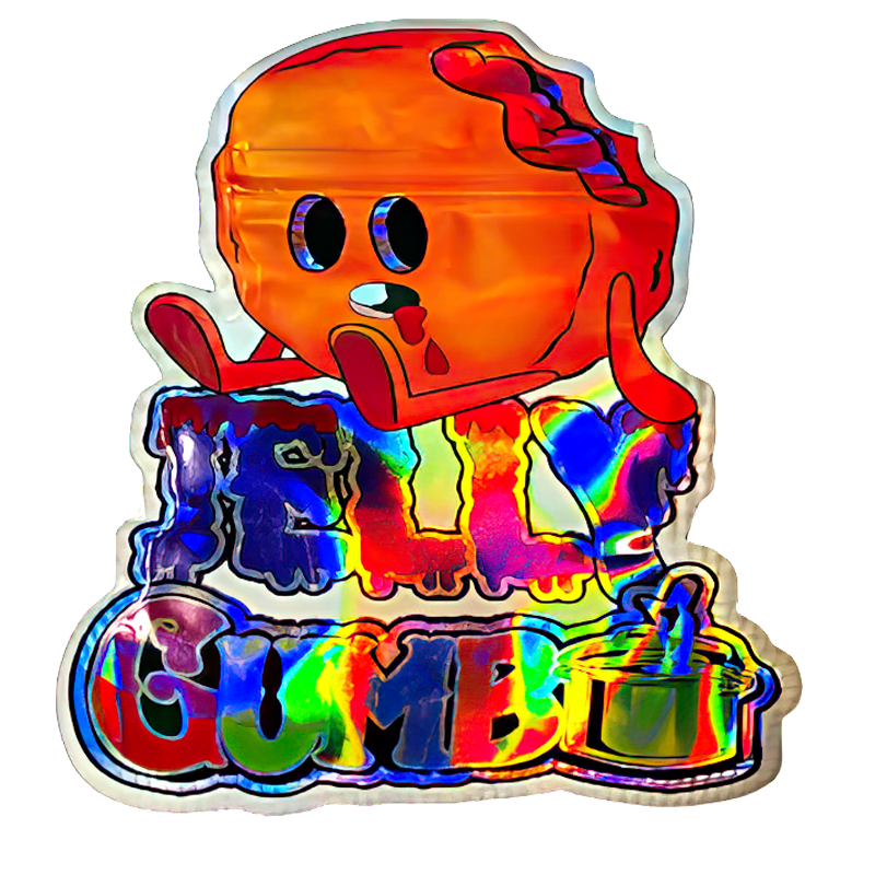 50 Pack - 3.5G Shaped Mylar Bags - Jelly Gumbo