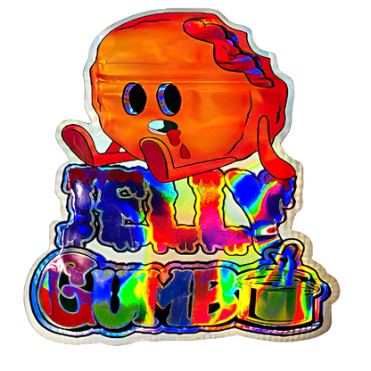 50 Pack - 3.5G Shaped Mylar Bags - Jelly Gumbo