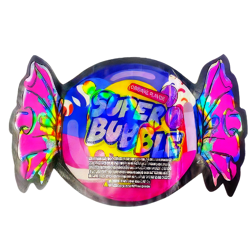 50 Pack - 3.5G Shaped Mylar Bags - The Candy Shop Super Bubble Gum Original Flavor