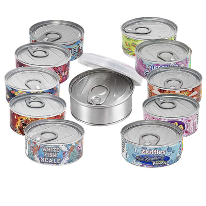 10 Pack 3.5g Pull-Top Tin Can Storage Containers Mystery Bundle - Exotic Designs