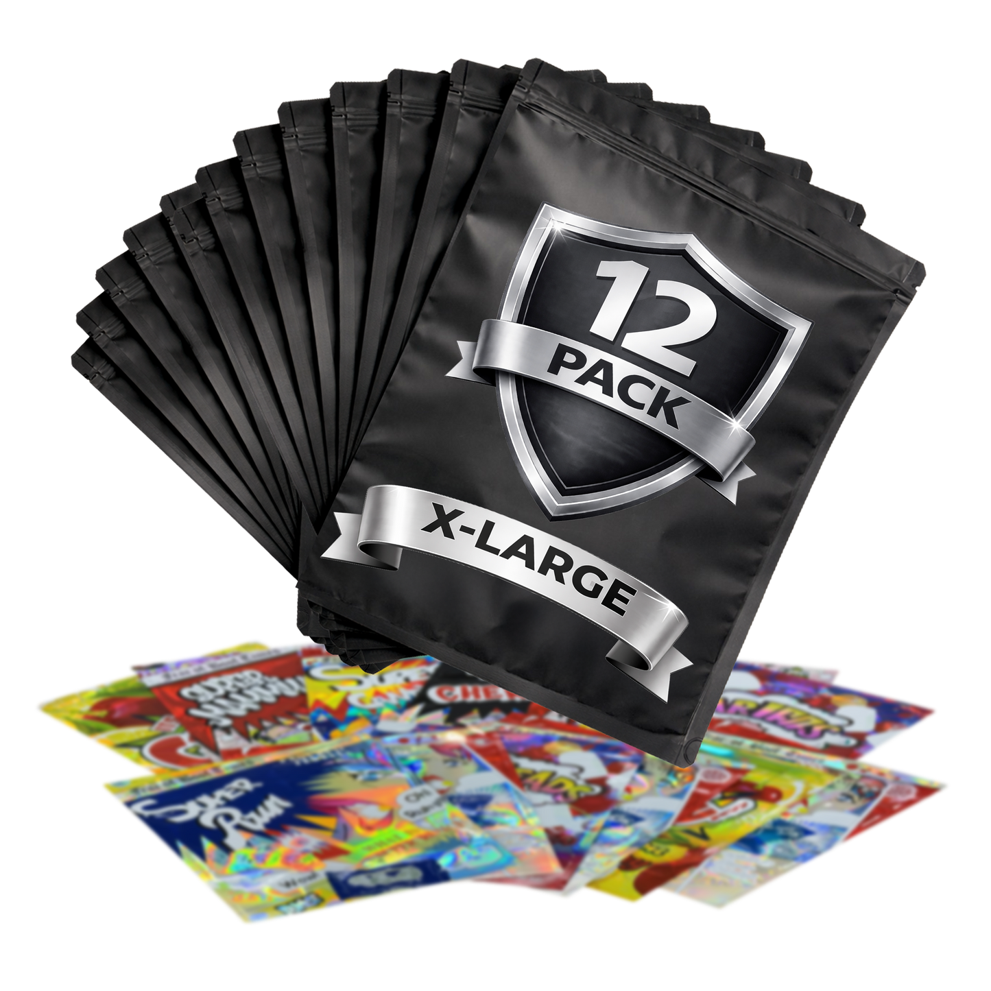 12 Pack 1lb (12" x 15") Heavy-Duty Zip Storage Bags Mystery Bundle - Assorted Designs