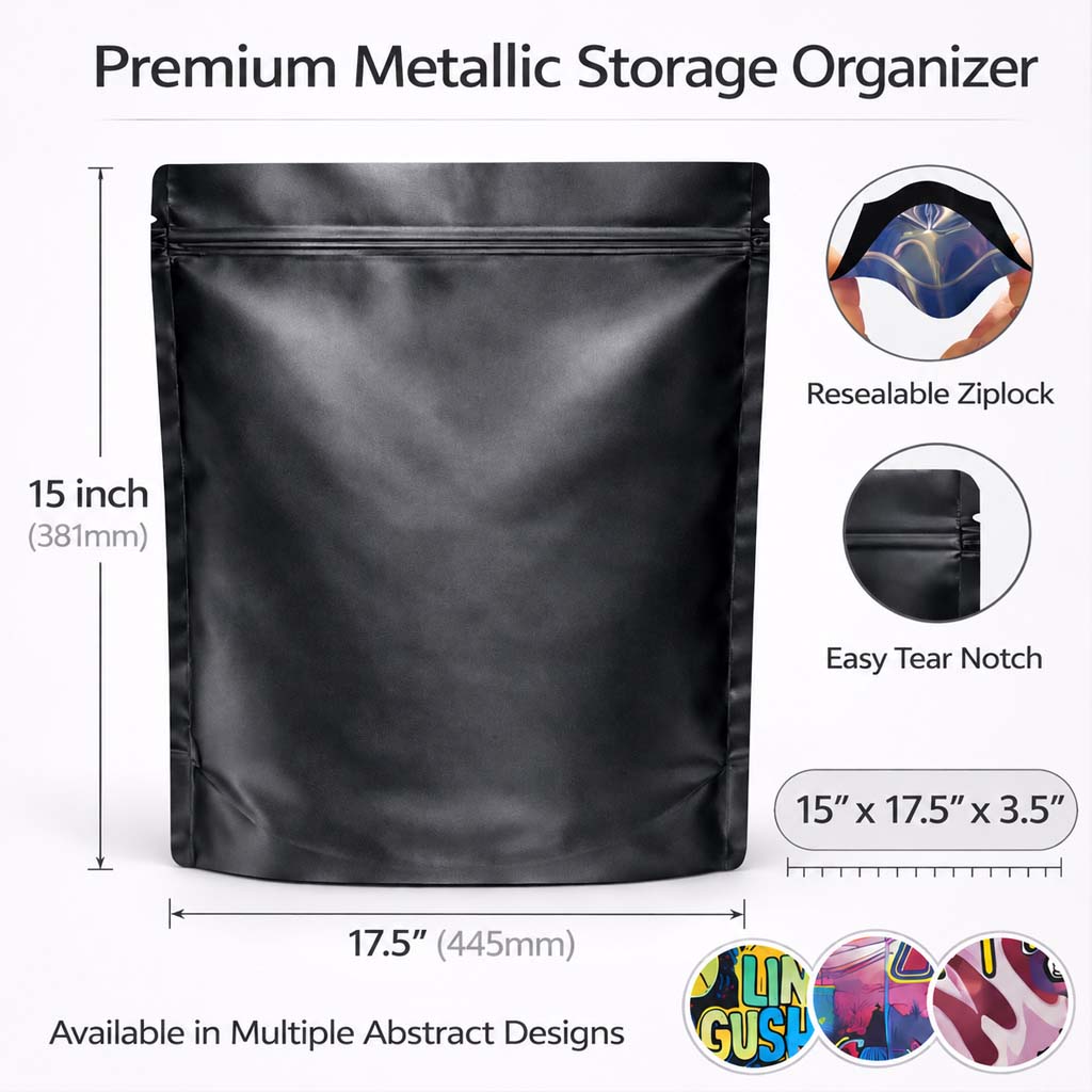 12Pack – 1lb XXL Exotic Mylar Bags - Choose Your Style