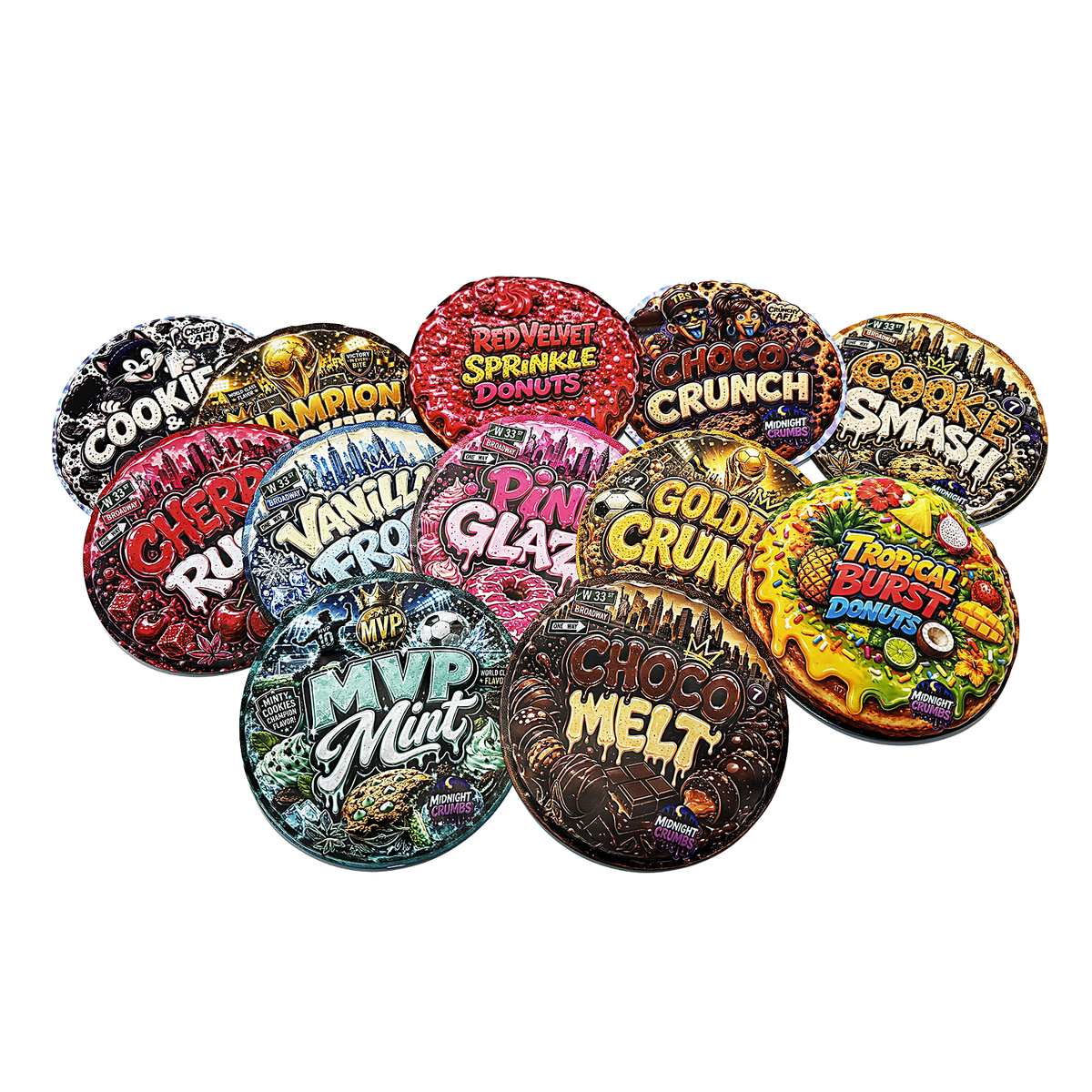 12 Pack Midnight Crumbs Shaped Bag & Window Box Set – Choose Your Design