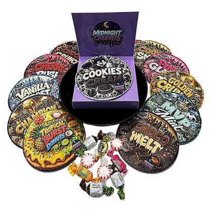 12 Pack Midnight Crumbs Shaped Bag & Window Box Set – Choose Your Design