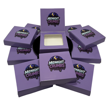 12 Pack Midnight Crumbs Shaped Bag & Window Box Set – Choose Your Design