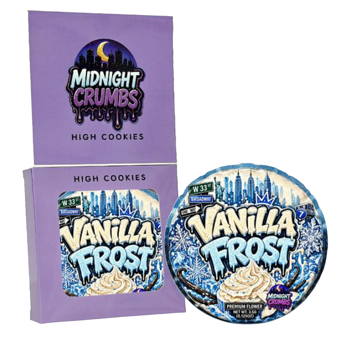 12 Pack Midnight Crumbs Shaped Bag & Window Box Set - Midnight Crumbs Vanilla Frost
