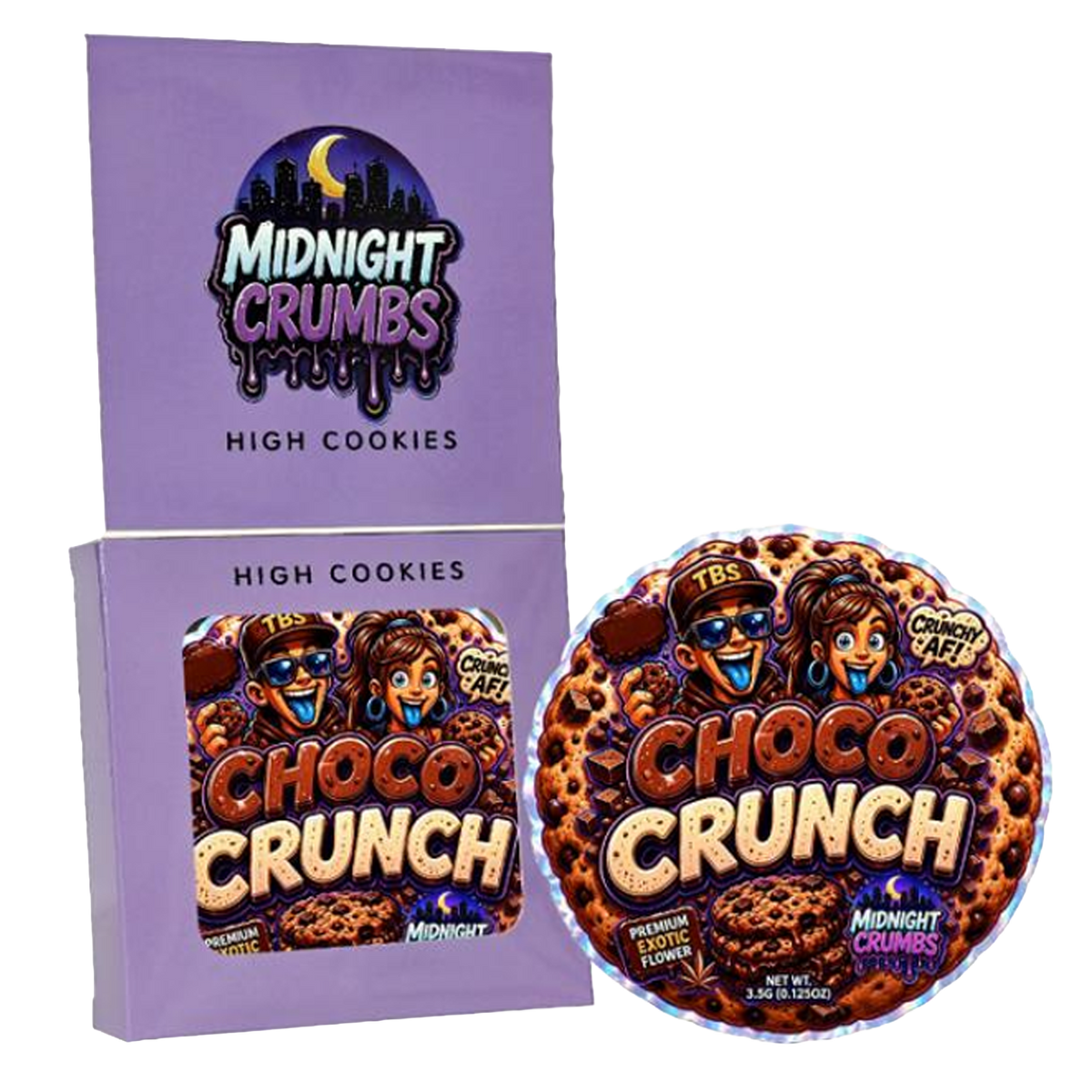 12 Pack Midnight Crumbs Shaped Bag & Window Box Set - Midnight Crumbs Choco Crunch