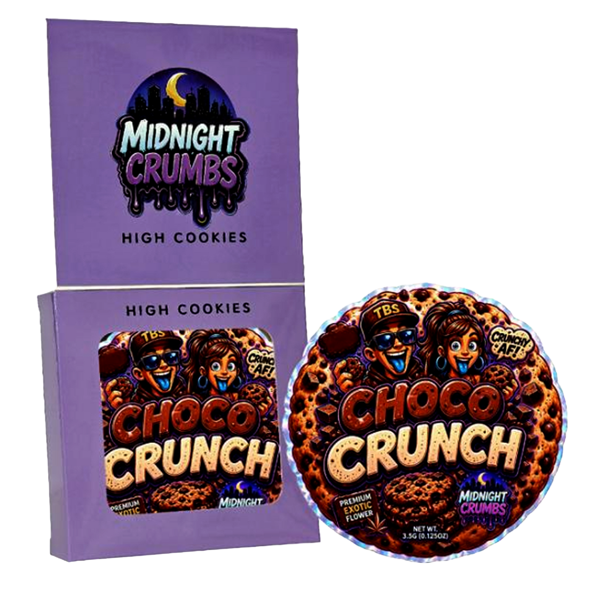 12 Pack Midnight Crumbs Shaped Bag & Window Box Set – Choose Your Design