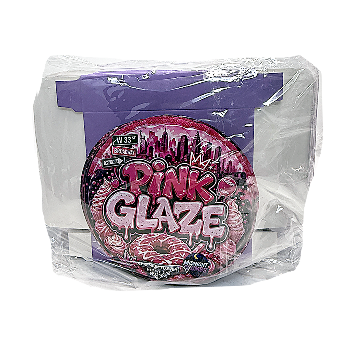 12 Pack Midnight Crumbs Shaped Bag & Window Box Set - Midnight Crumbs Pink Glaze
