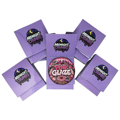 12 Pack Midnight Crumbs Shaped Bag & Window Box Set - Midnight Crumbs Pink Glaze