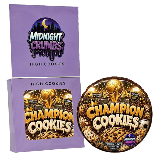 12 Pack Midnight Crumbs Shaped Bag & Window Box Set - Midnight Crumbs Champion Cookies