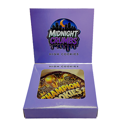 12 Pack Midnight Crumbs Shaped Bag & Window Box Set - Midnight Crumbs Champion Cookies