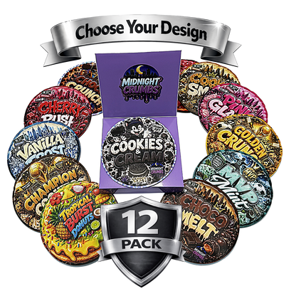 12 Pack Midnight Crumbs Shaped Bag & Window Box Set – Choose Your Design