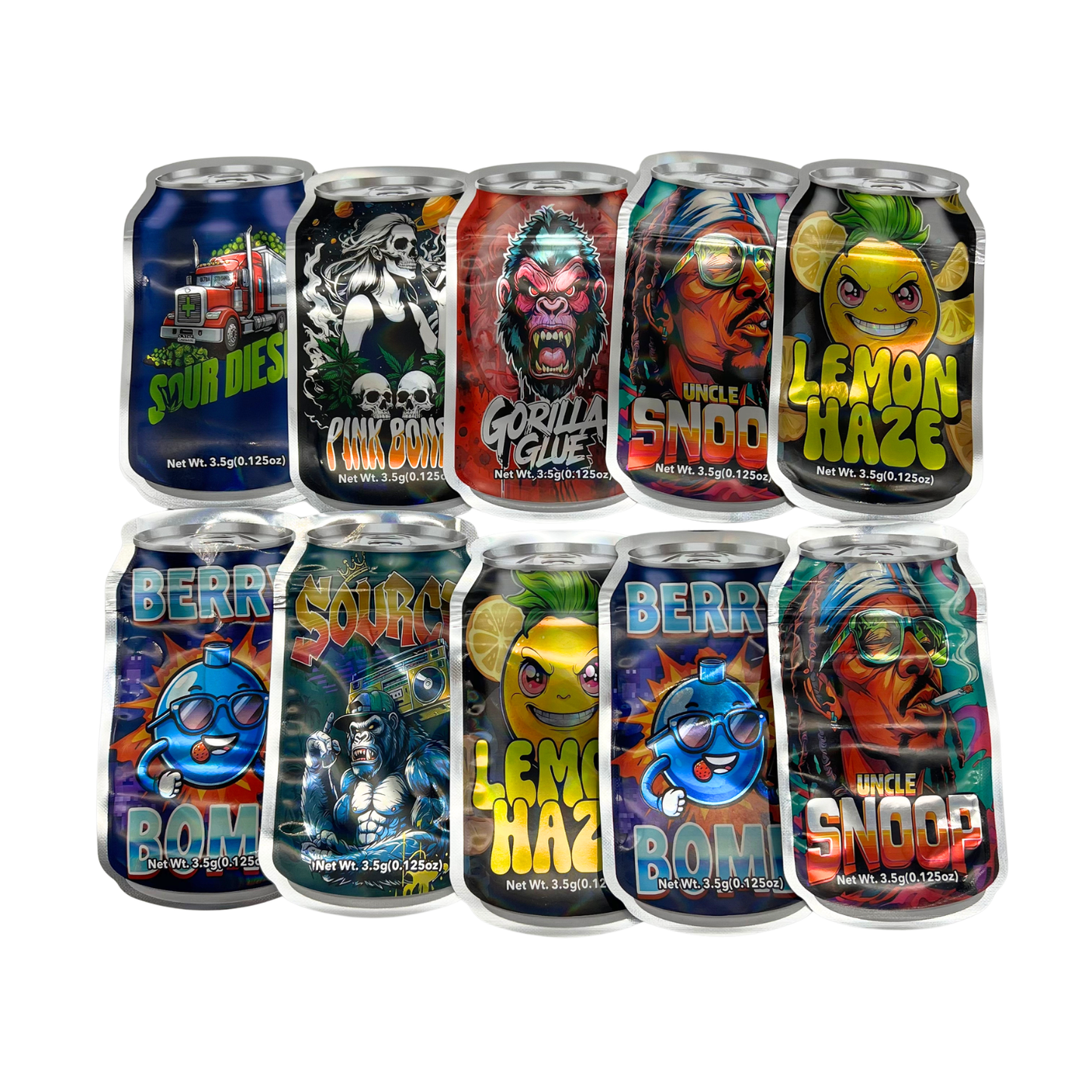 50 Pack - 3.5 Mylar Bag Mix Collection (CANS)