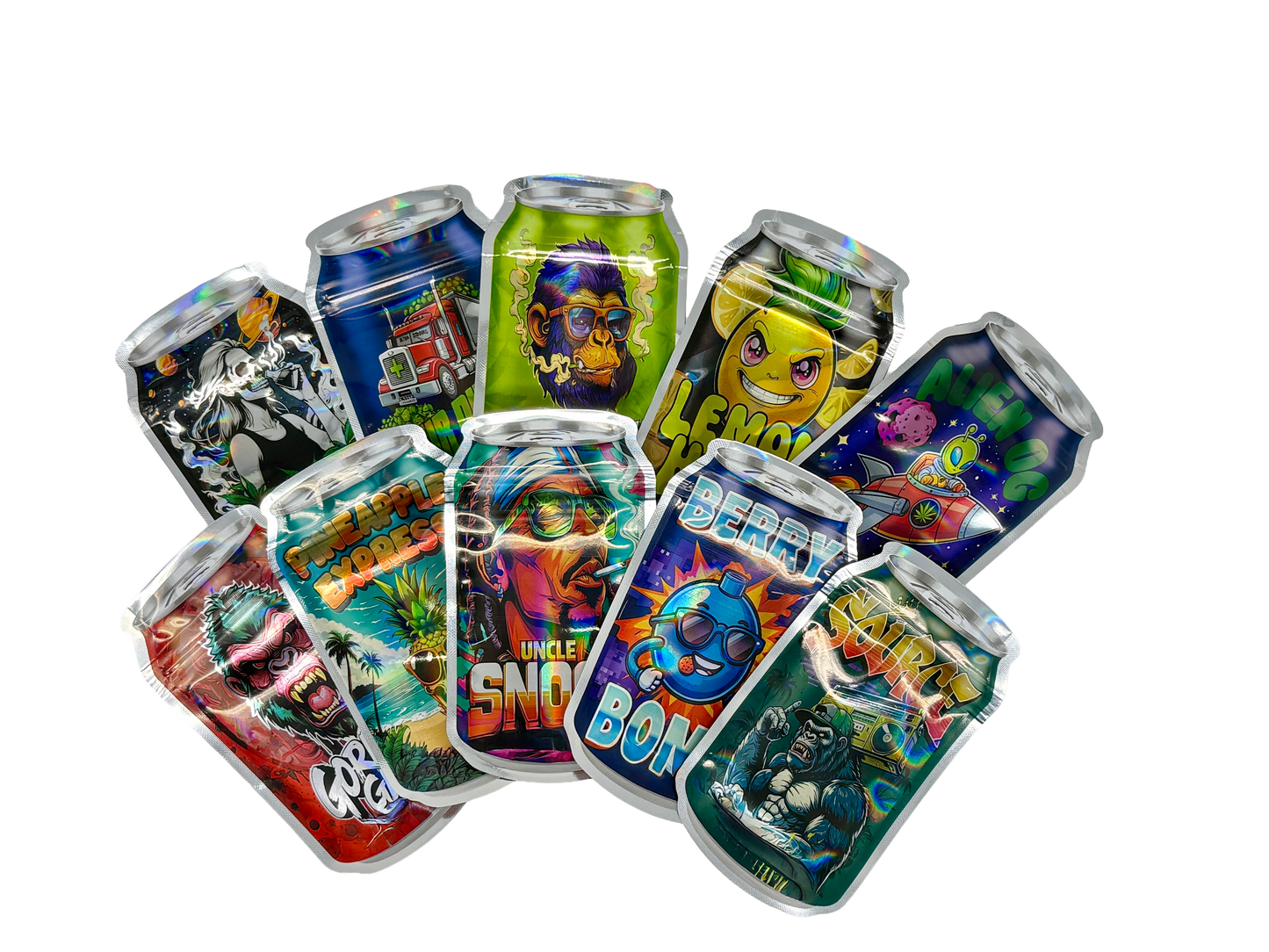 50 Pack - 3.5 Mylar Bag Mix Collection (CANS)