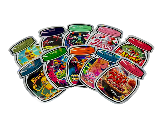 50 Pack - 3.5g Mylar Bags Mix Designs (FLOWER JAR)