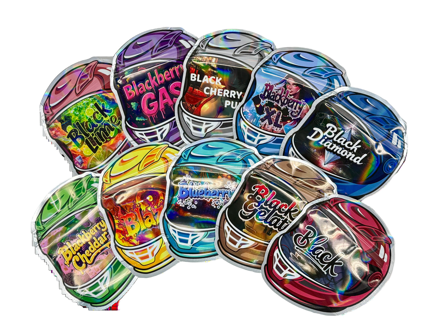 50 Pack - 3.5g Mylar Bags Mix Designs (HELMET)