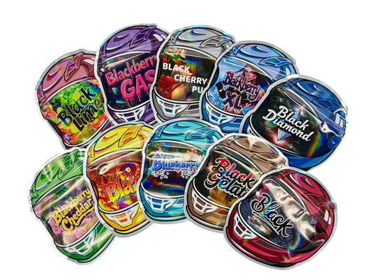 50 Pack - 3.5g Mylar Bags Mix Designs (HELMET)