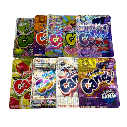 50 Pack - 3.5g Mylar Bags Mix Designs (IT’S JUST CANDY)