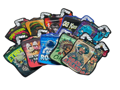 50 Pack - 3.5g Mylar Bags Mix Designs (JUICE BOX 2)