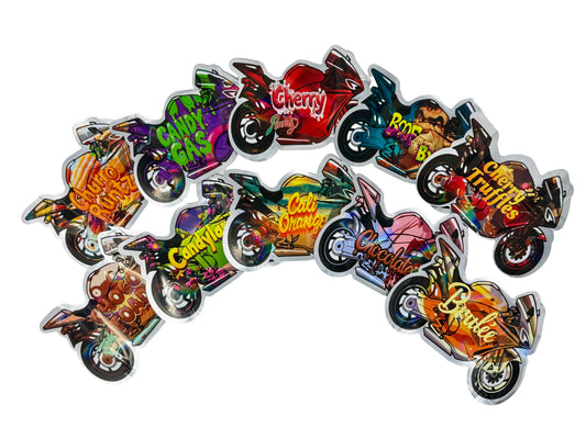 50 Pack - 3.5g Mylar Bags Mix Designs (MOTORBIKES)