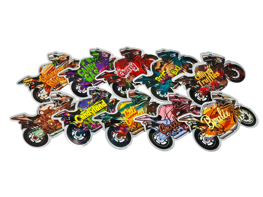 50 Pack - 3.5g Mylar Bags Mix Designs (MOTORBIKES)