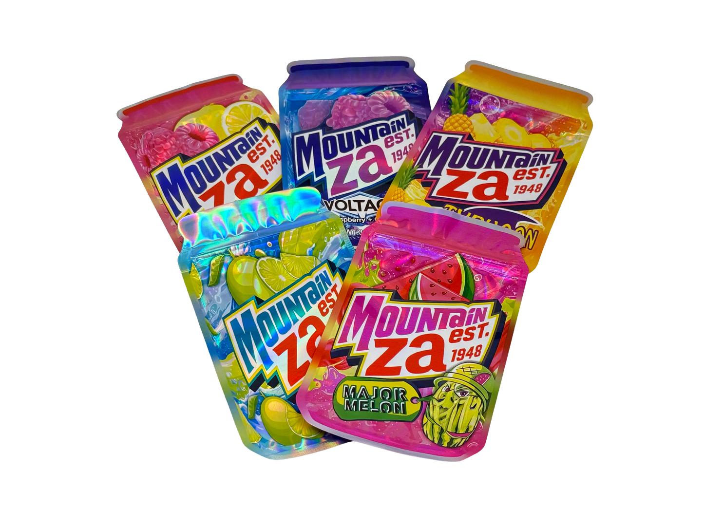 50 Pack - 3.5g Mylar Bags Mix Designs (MOUNTAIN ZA CANS)