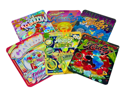 50 Pack - 3.5g Mylar Bags Mix Designs (NERDZ)