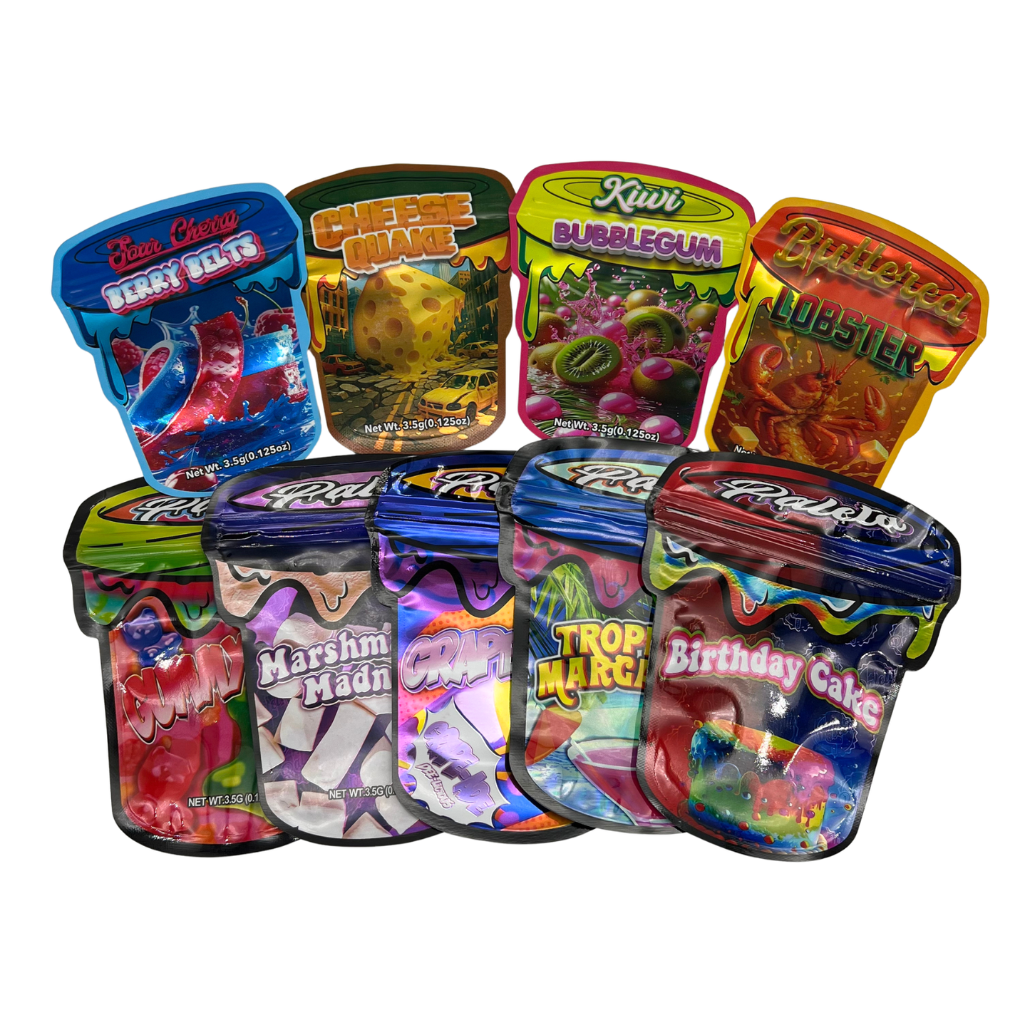 50 Pack - 3.5g Mylar Bags Mix Designs (PALETA)