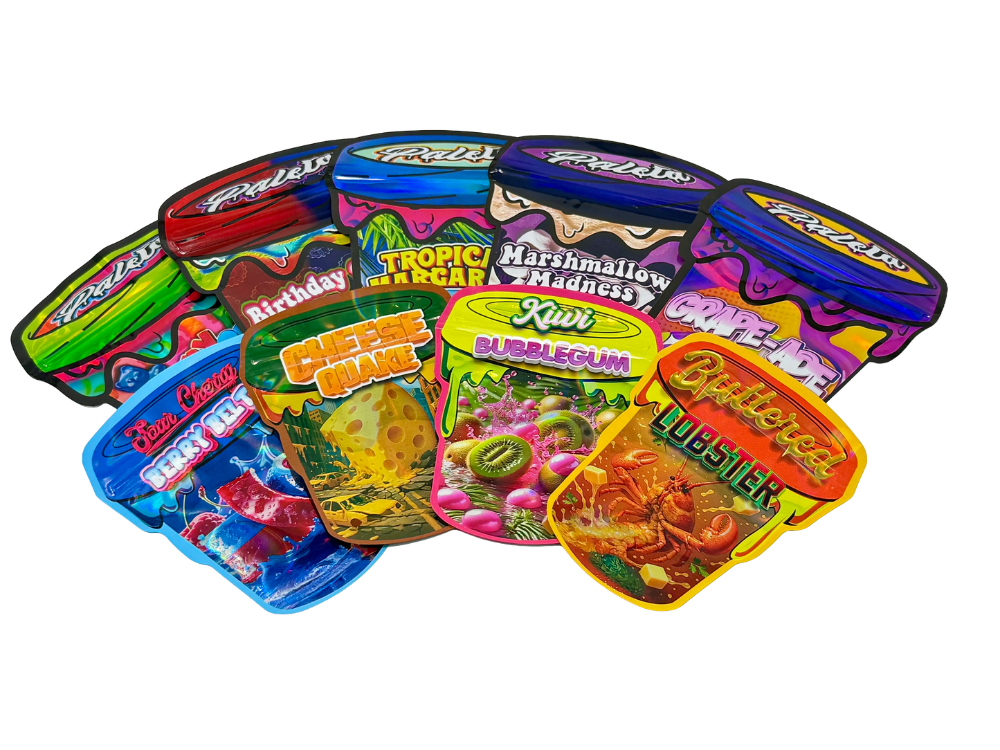 50 Pack - 3.5g Mylar Bags Mix Designs (PALETA)