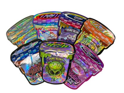 50 Pack - 3.5g Mylar Bags Mix Designs (PURE BLUNT)