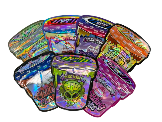 50 Pack - 3.5g Mylar Bags Mix Designs (PURE BLUNT)