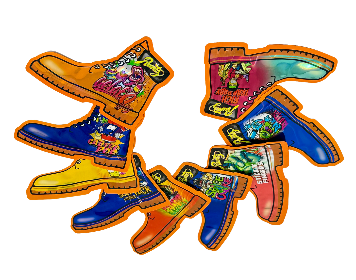 50 Pack - 3.5g Mylar Bags Mix Designs (RUNTZ BOOTS)