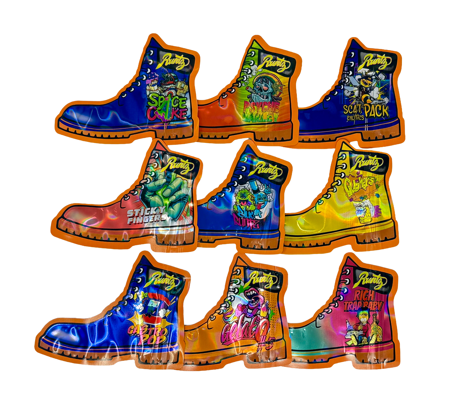 50 Pack - 3.5g Mylar Bags Mix Designs (RUNTZ BOOTS)
