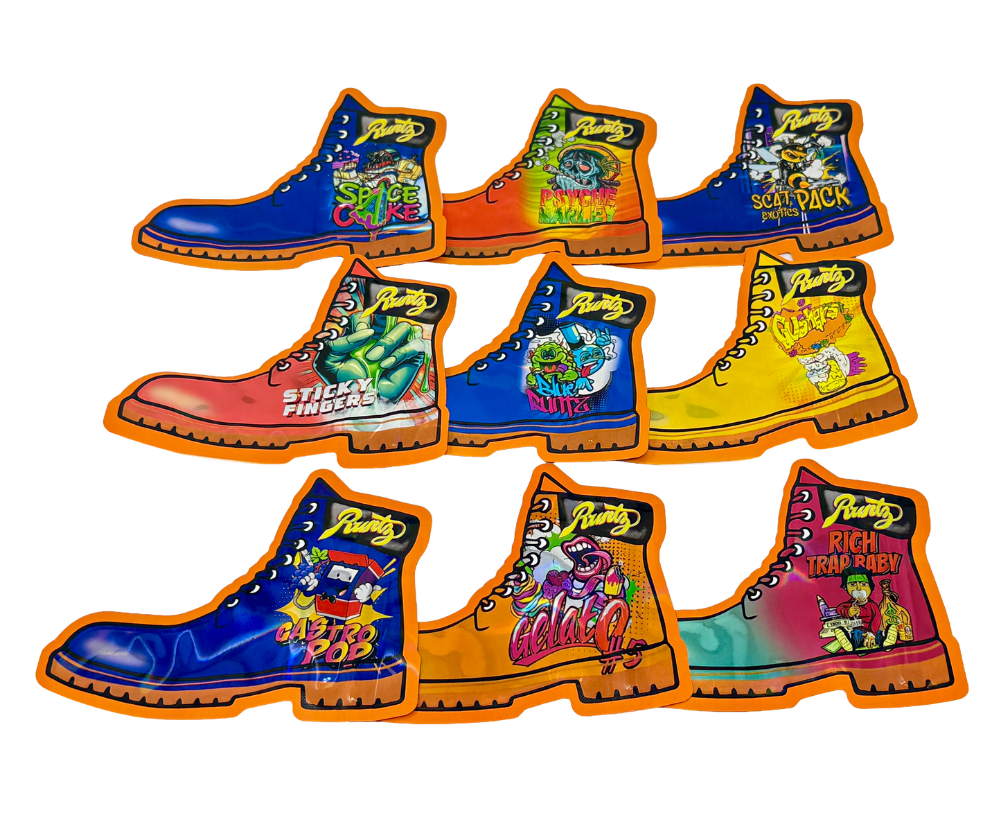50 Pack - 3.5g Mylar Bags Mix Designs (RUNTZ BOOTS)