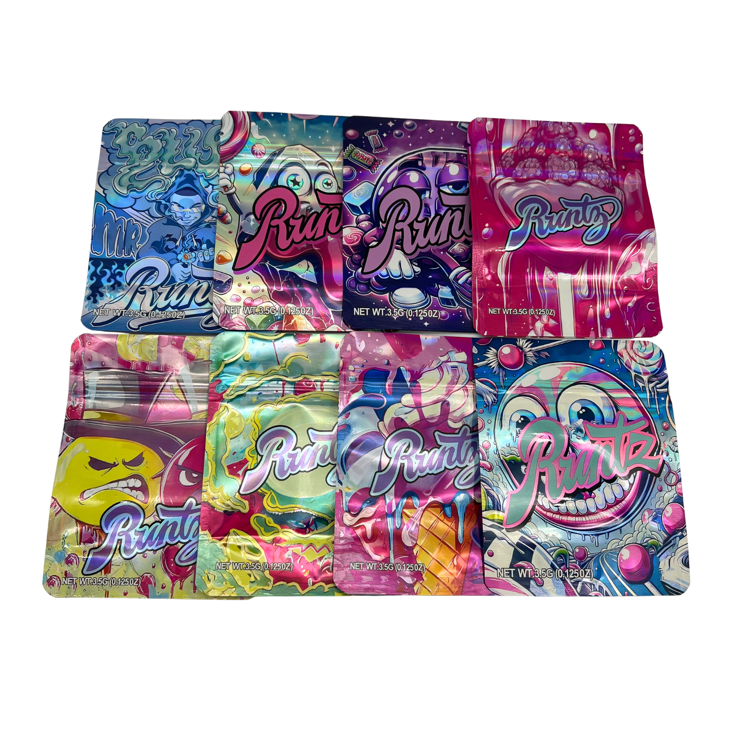 50 Pack - 3.5g Mylar Bags Mix Designs (RUNTZ)