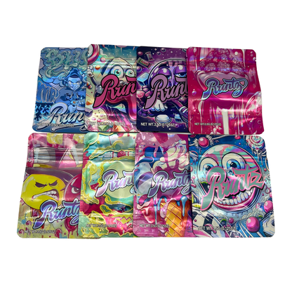 50 Pack - 3.5g Mylar Bags Mix Designs (RUNTZ)