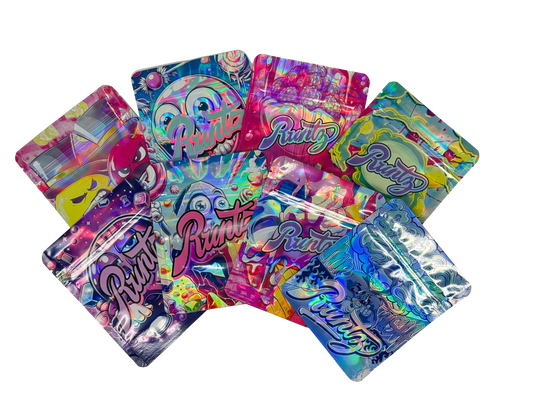 50 Pack - 3.5g Mylar Bags Mix Designs (RUNTZ)