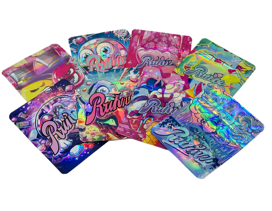 50 Pack - 3.5g Mylar Bags Mix Designs (RUNTZ)