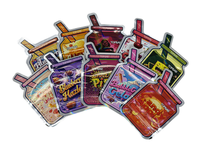 50 Pack - 3.5g Mylar Bags Mix Designs (STRAW JAR)